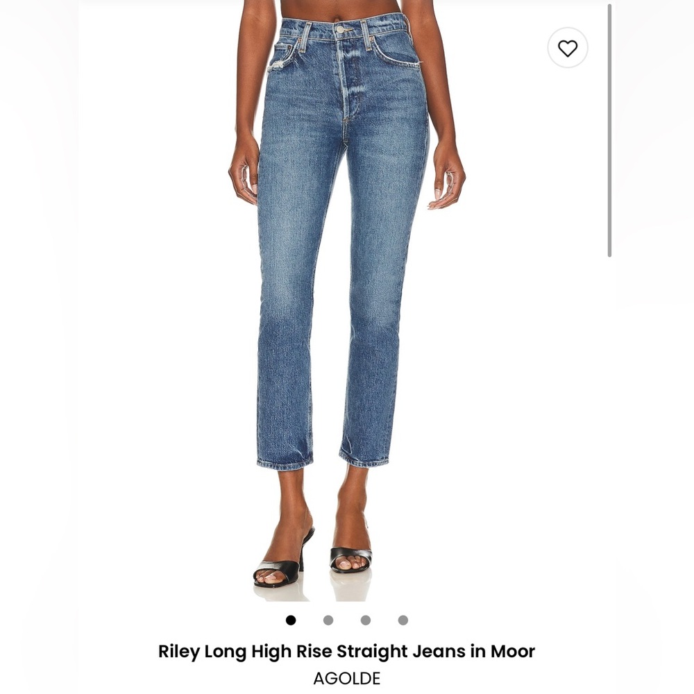 AGOLDE Riley Long Light Wash High-Rise Straight Jeans – Size 25